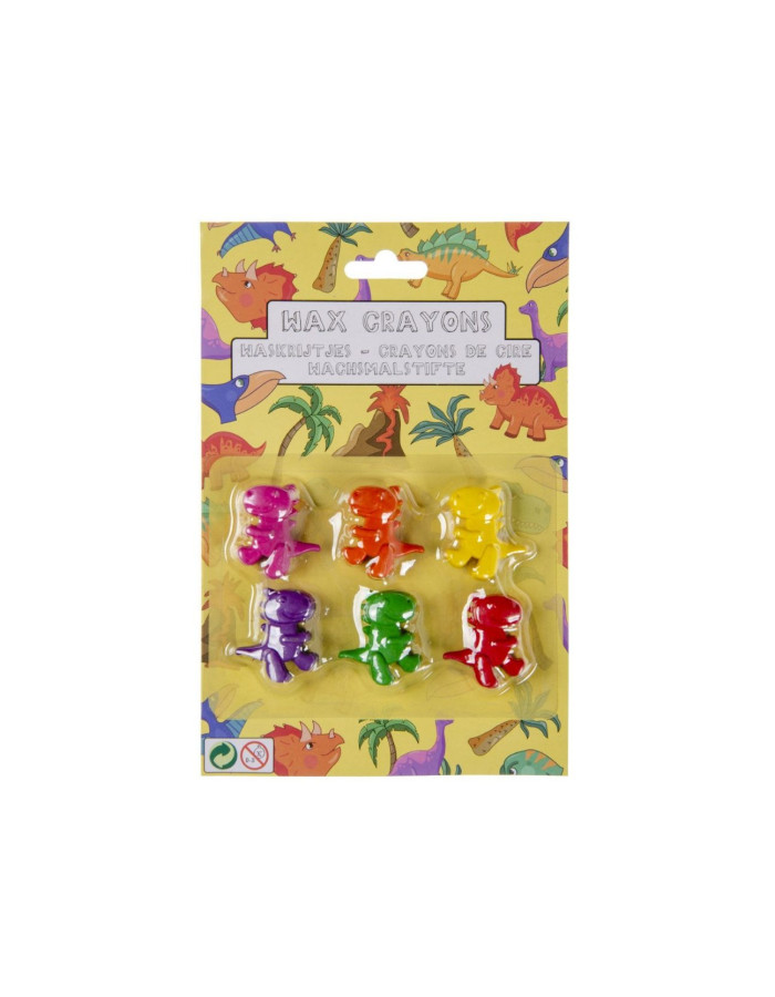 6 pieces of dinosaur crayons