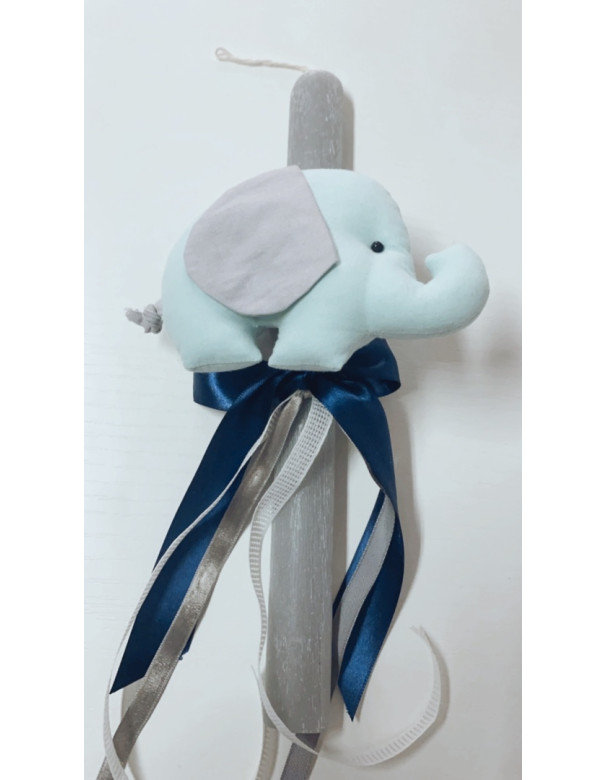 Handmade Easter candle with handmade elephant.