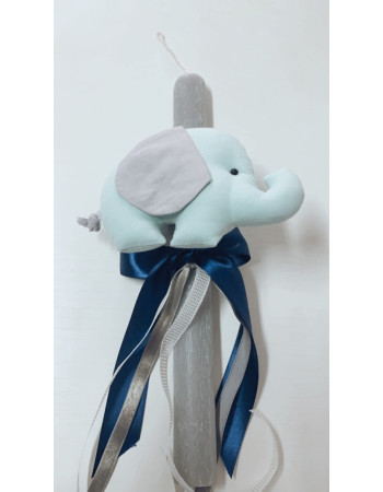 Handmade Easter candle with handmade elephant.