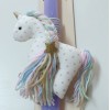 Handmade Easter candle with handmade unicorn Handmade Easter candle with handmade unicorn