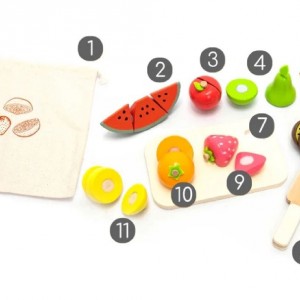 Ξύλινο Σετ: Μαθαίνω να Κόβω Φρούτα