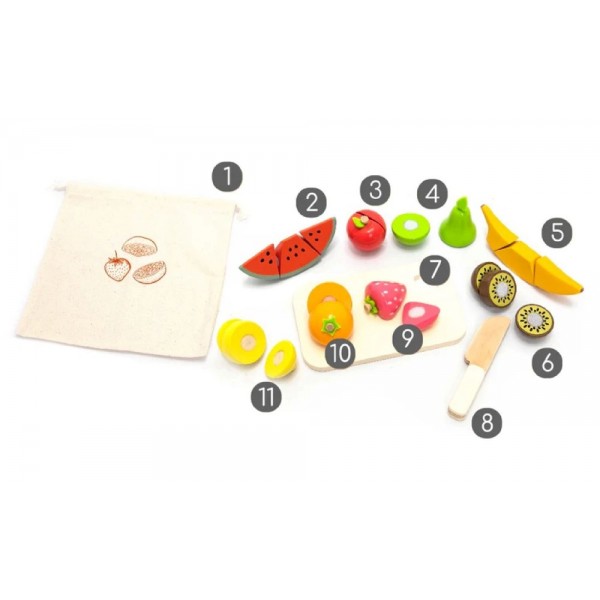 Ξύλινο Σετ: Μαθαίνω να Κόβω Φρούτα