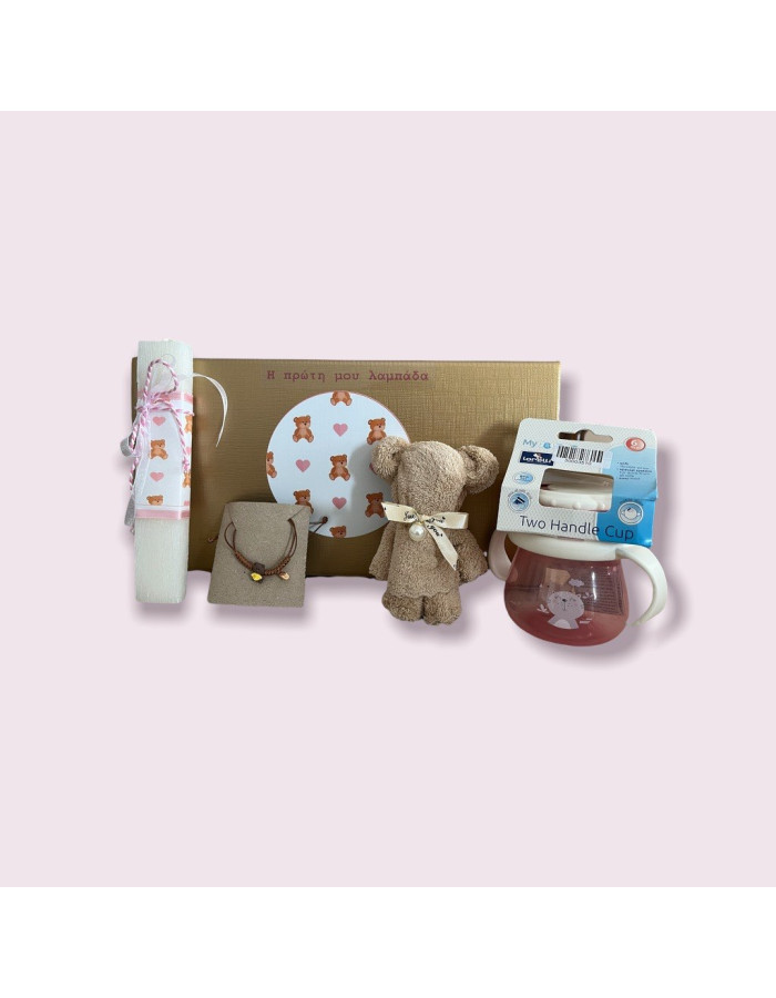 My first Easter candle-Pink Teddy bear