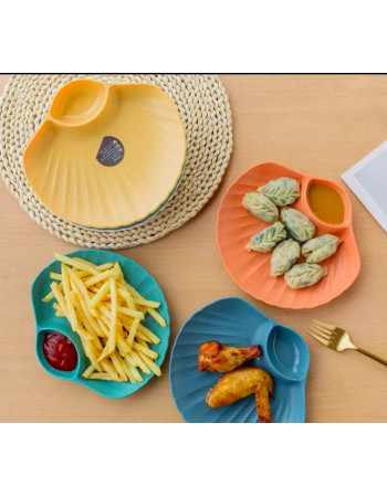 Shell plate with 2 places yellow Shell plate with 2 places yellow