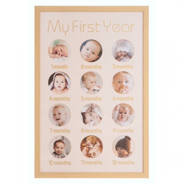 Frame of 12 photos for the first year