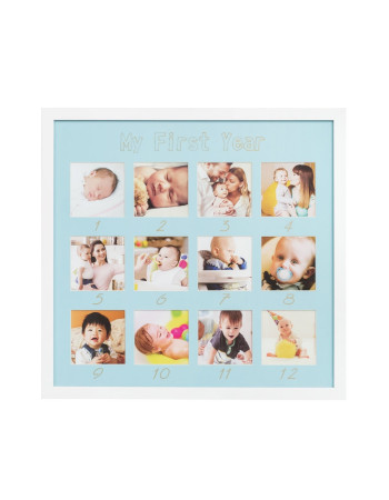 Frame of 12 photos for the first year - blue
