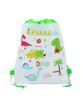 Children's backpack excursion-beach backpack white with dinosaurs 36x27 polyester