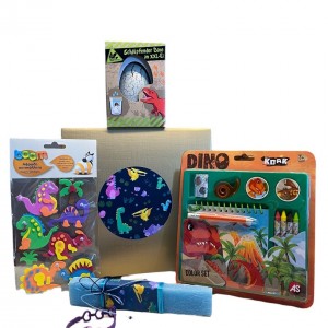 Gift set with Easter candle-Dinosaurs