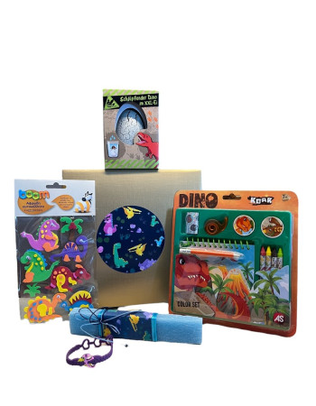 Gift set with Easter candle-Dinosaurs