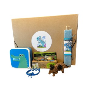 Πασχαλινό σετ δώρου με λαμπάδα-Δεινόσαυροι