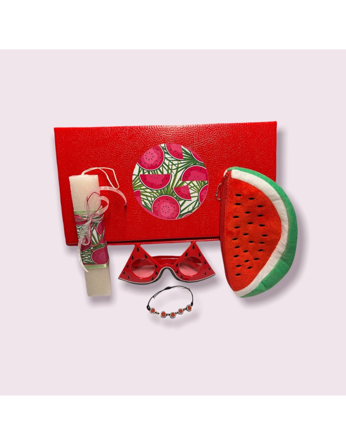 Gift set with Easter candle-Watermelon