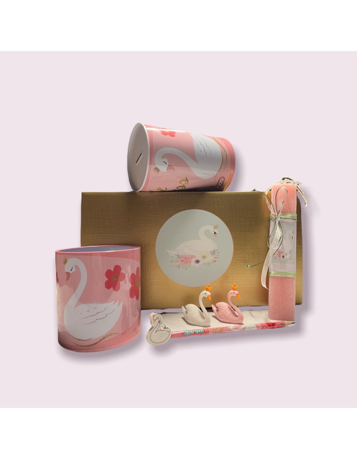 Gift set with Easter candle-Swan