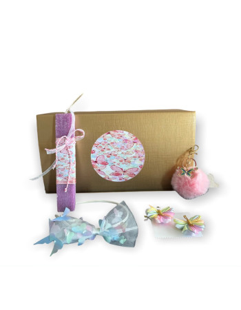 Gift set with Easter candle-Butterflies
