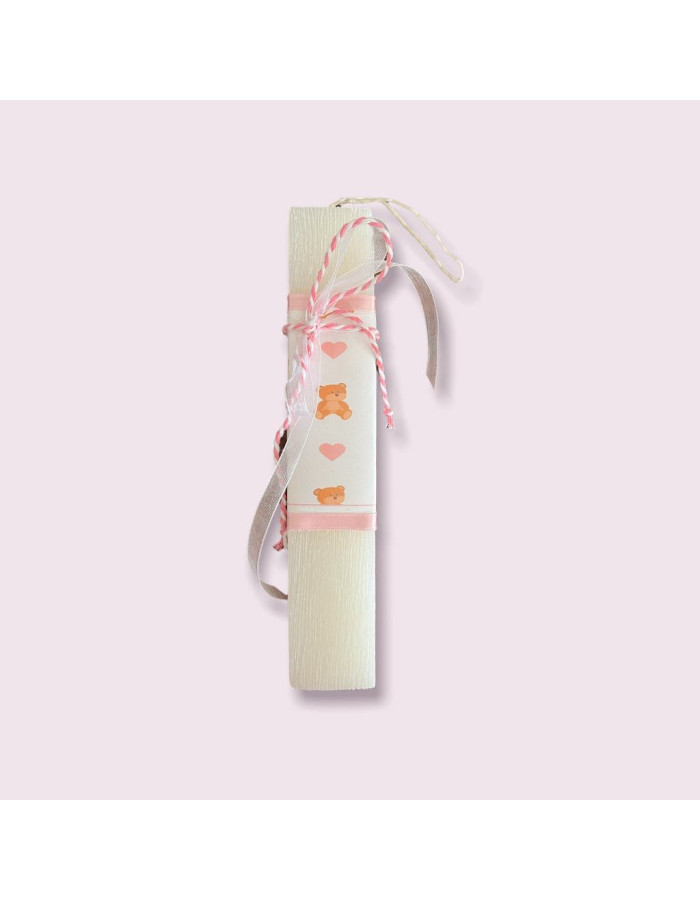 My first Easter candle-Pink Teddy bear
