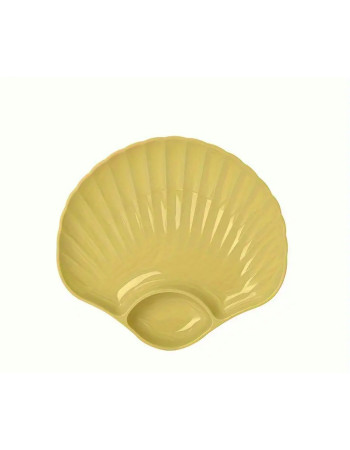 Shell plate with 2 places yellow