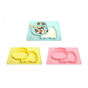 Πιάτο Σιλικόνης ιποπποτάμος Με 3 Θέσεις ροζ