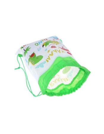 Children's backpack excursion-beach backpack white with dinosaurs 36x27 polyester