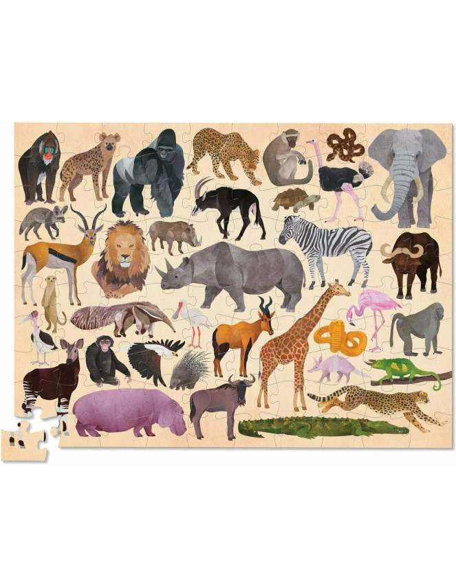 Παιδικό Puzzle Ζώα Της Ζούγκλας 100pcs για 5+ Ετών