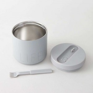 Design Letters: Θερμός φαγητού από ανοξείδωτο ατσάλι Grey "Life" Large 530 ml