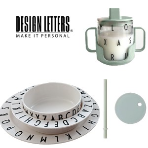 Design Letters: Σετ φαγητού Tritan ''Eat and Learn'' Giftbox White - Green