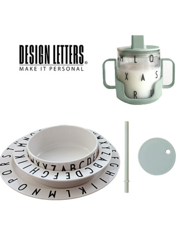 Design Letters:  Tritan ''Eat and Learn'' Giftbox White - Green