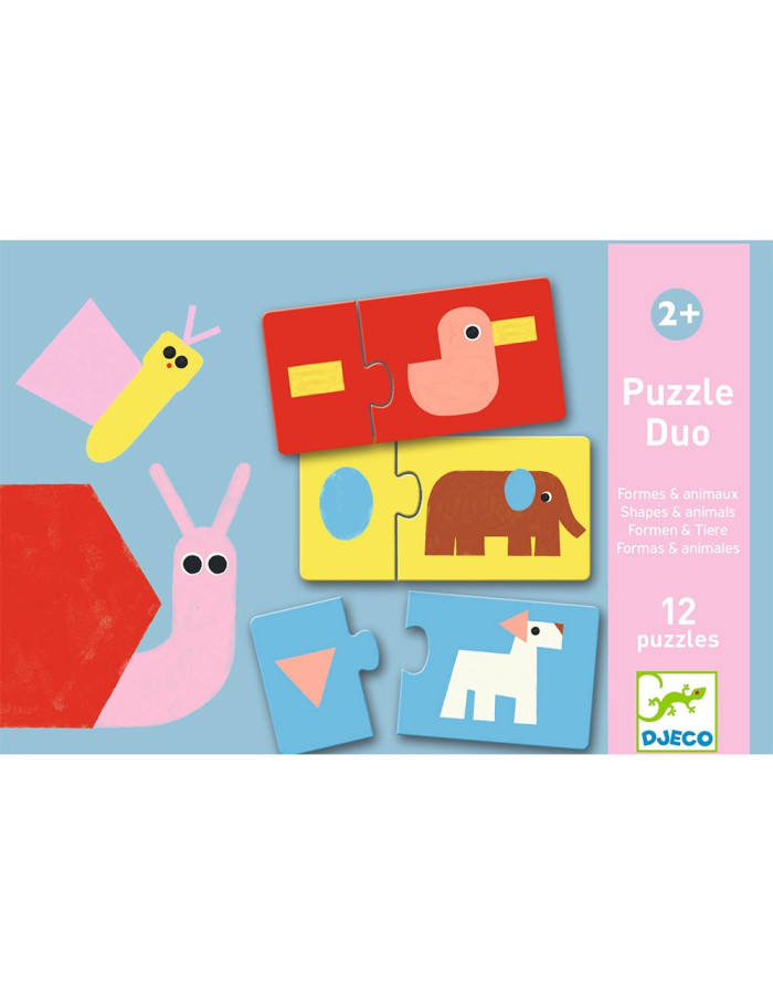 Kids Puzzle Shapes & Animals 24pcs for 2+ years Djeco