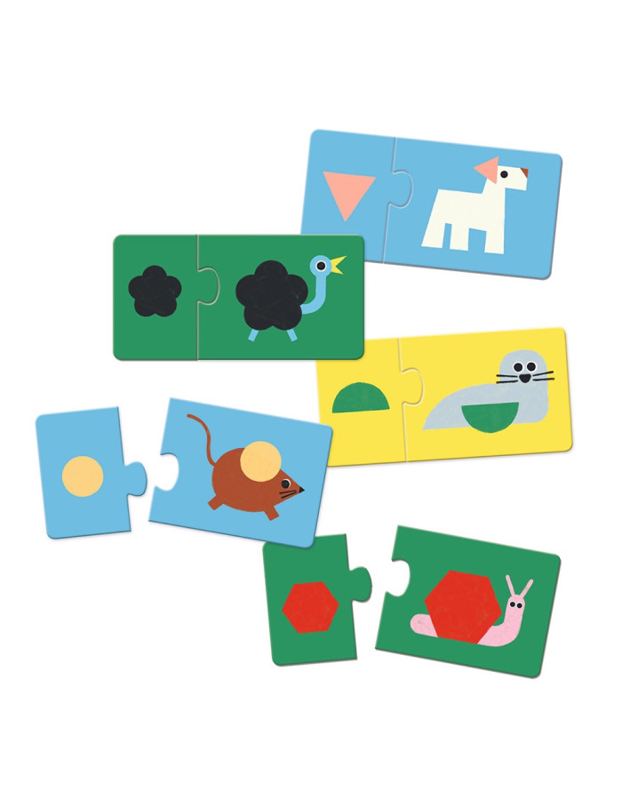 Kids Puzzle Shapes & Animals 24pcs for 2+ years Djeco