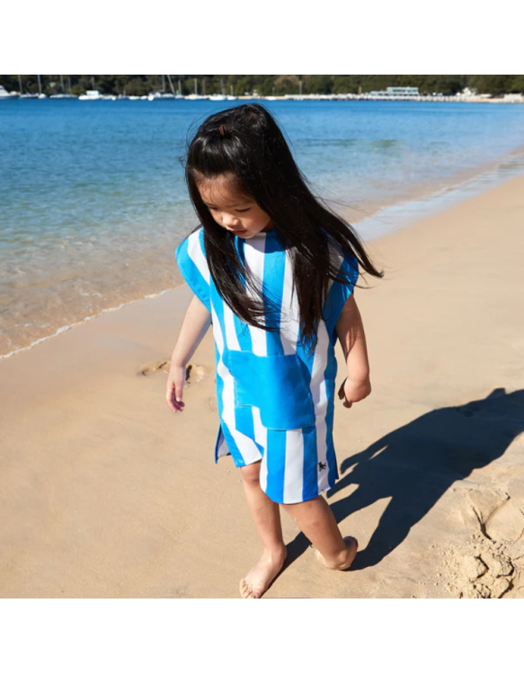 Dock & Bay Quickdry Bondi Kids Beach Poncho Blue 56 x 42cm