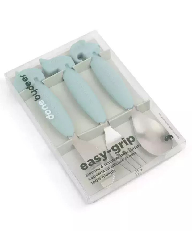 Done by Deer Baby Cutlery Set Animals made of Metal 3pcs Blue