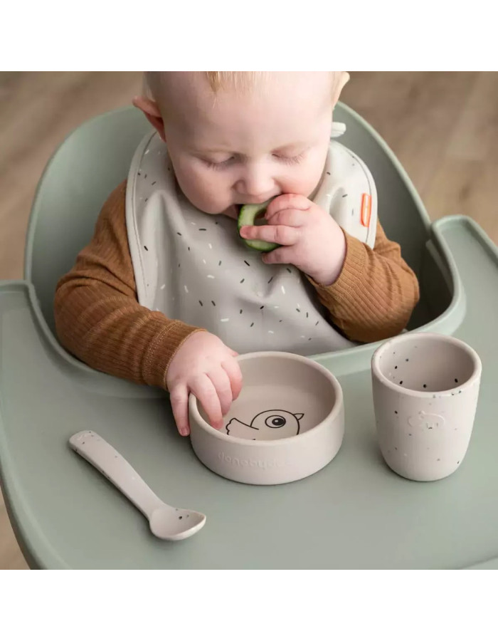Done by Deer Feeding Set Birdee from Silicone Beige 3pcs