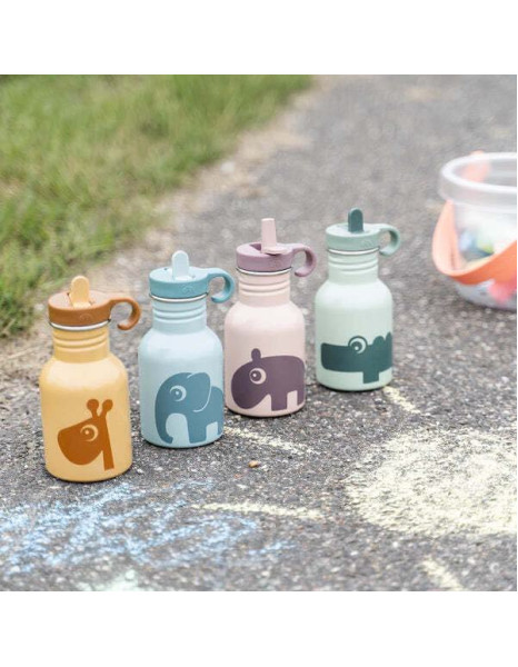 Done by Deer Kids Plastic Water Bottle with Straw Ozzo Powder Ροζ Ozzo Powder 350ml