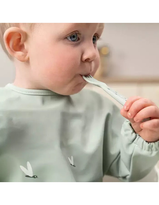 Done by Deer Baby Cutlery Set made of Plastic 3pcs Green