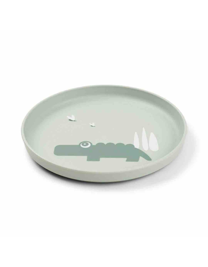 Done by Deer Toddler Plate Croco Green
