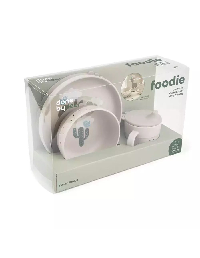 Done by Deer Plastic Kids Lunch Set Beige 18 x 18 x 3pcs
