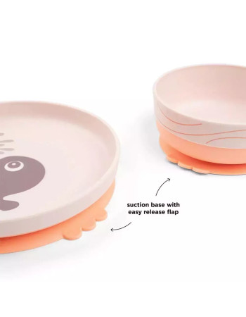 Done by Deer Feeding Set with Non-slip Base Pink 3pcs