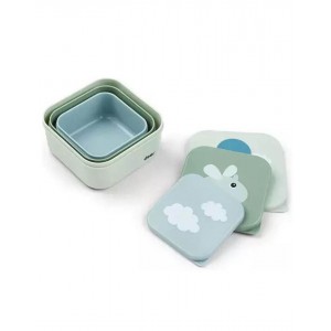 Done by Deer Happy Clouds Πλαστικό Παιδικό Σετ Φαγητού 0.24lt Πράσινο