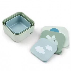 Done by Deer Happy Clouds Πλαστικό Παιδικό Σετ Φαγητού 0.24lt Πράσινο