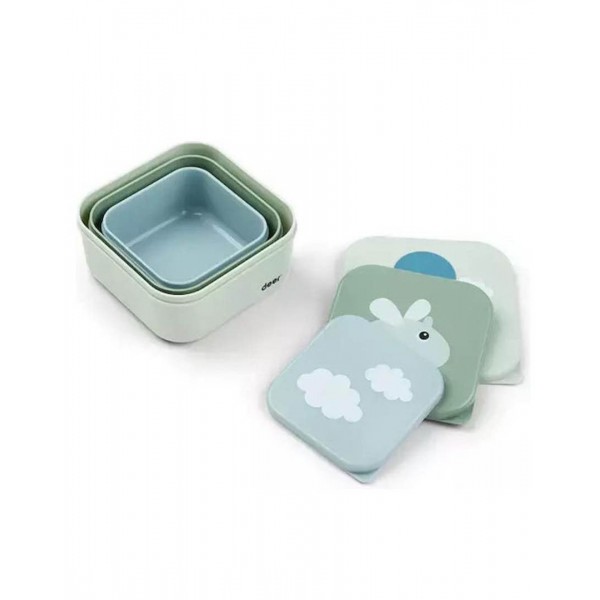 Done by Deer Happy Clouds Πλαστικό Παιδικό Σετ Φαγητού 0.24lt Πράσινο