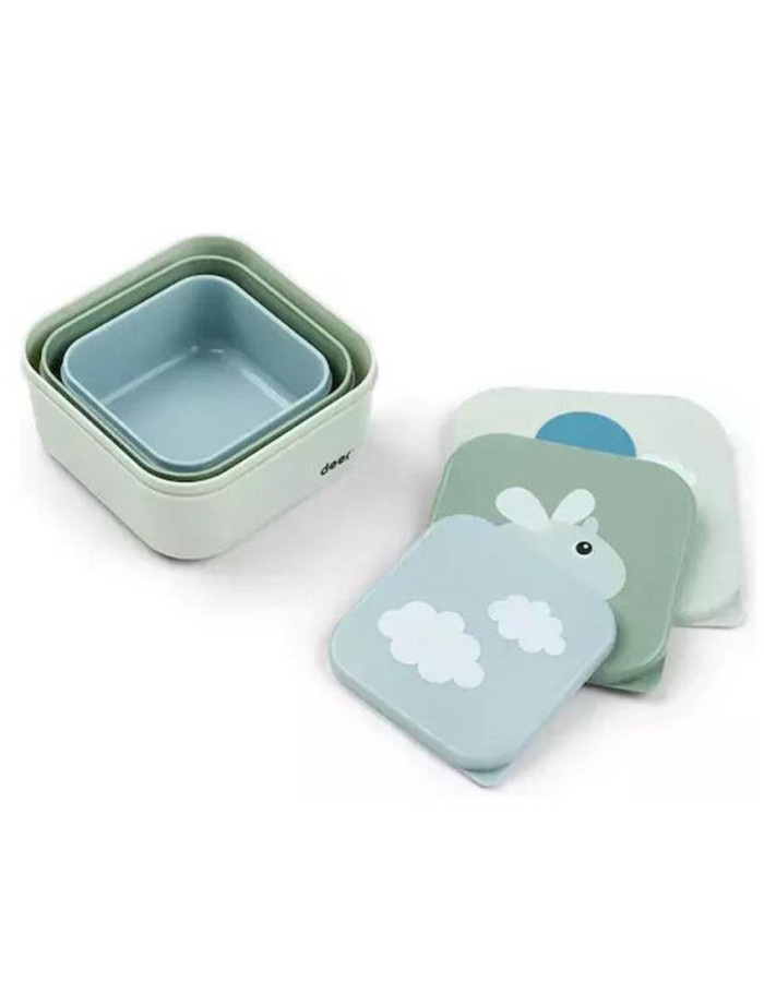 Done by Deer Happy Clouds Plastic Kids Lunch Set 0.24lt Green