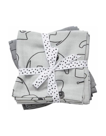 Done by Deer Muslin Swaddle Blanket Contour Gray 70x70cm 2pcs Done by Deer Muslin Swaddle Blanket Contour Gray 70x70cm 2pcs