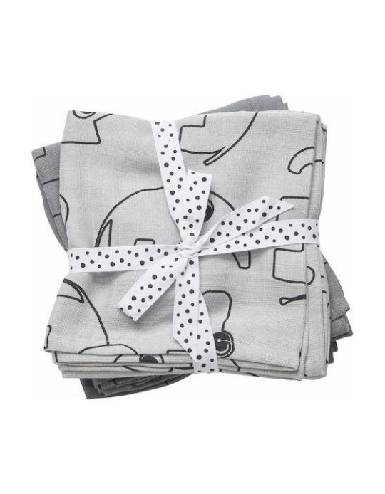 Done by Deer Muslin Swaddle Blanket Contour Gray 70x70cm 2pcs