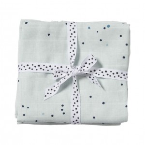 Done by Deer Muslin Swaddle Blanket Dreamy Dots Blue 70x70cm 2pcs