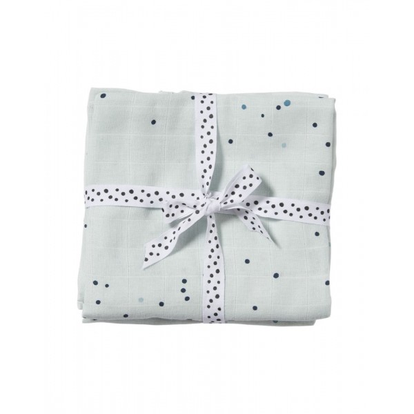 Done by Deer Muslin Swaddle Blanket Dreamy Dots Blue 70x70cm 2pcs