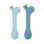 Done by Deer Baby Set with Spoons made of Silicone 2pcs Blue