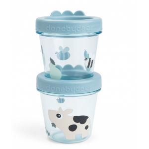 Done by Deer Δοχείο Αποθήκευσης Φαγητού tiny farm blue 2 τεμ 150ml & 150ml 