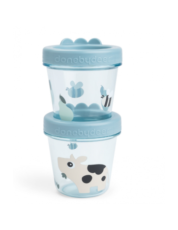 Done by Deer Δοχείο Αποθήκευσης Φαγητού tiny farm blue 2 τεμ 150ml & 150ml 