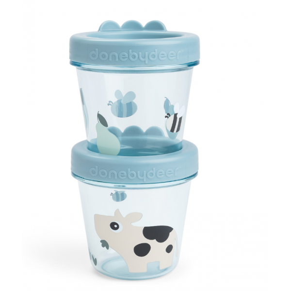 Done by Deer Δοχείο Αποθήκευσης Φαγητού tiny farm blue 2 τεμ 150ml & 150ml