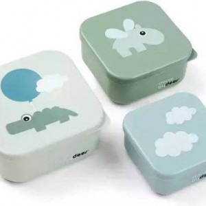 Done by Deer Happy Clouds Πλαστικό Παιδικό Σετ Φαγητού 0.24lt Πράσινο