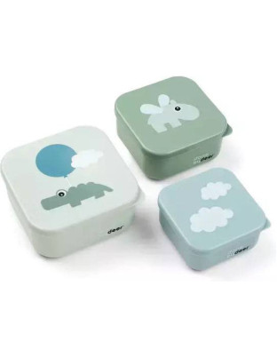 Done by Deer Happy Clouds Plastic Kids Lunch Set 0.24lt Green