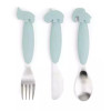 Done by Deer Baby Cutlery Set Animals made of Metal 3pcs Blue